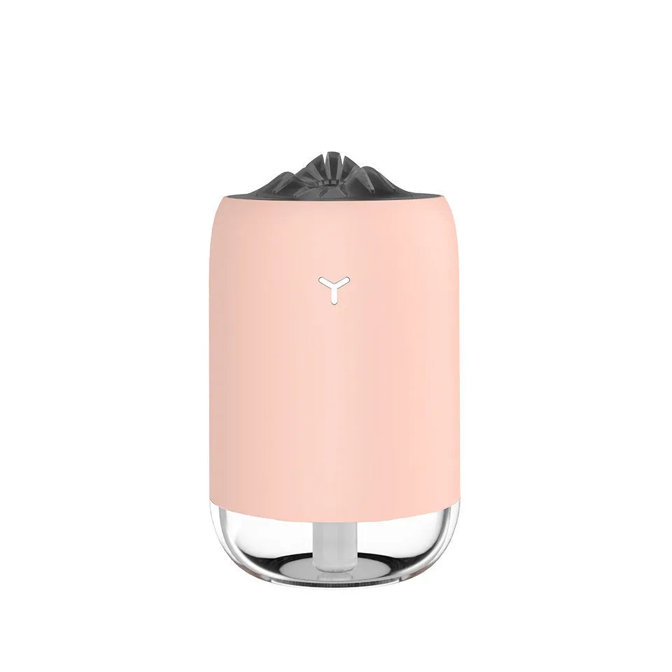 Magic Flame columnar ultrasonic humidifier diffuser in light blue pink or white colours