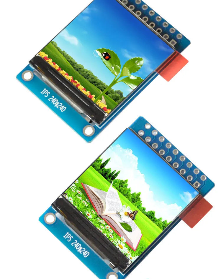 1.3-inch square IPS LCD display module with 240x240 resolution and an 18-pin connector.