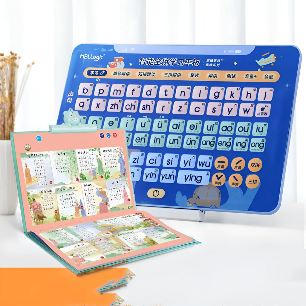 Chinese spelling training wall chart educational toy with plastic tablet and pinyin cards for children ages 2-8