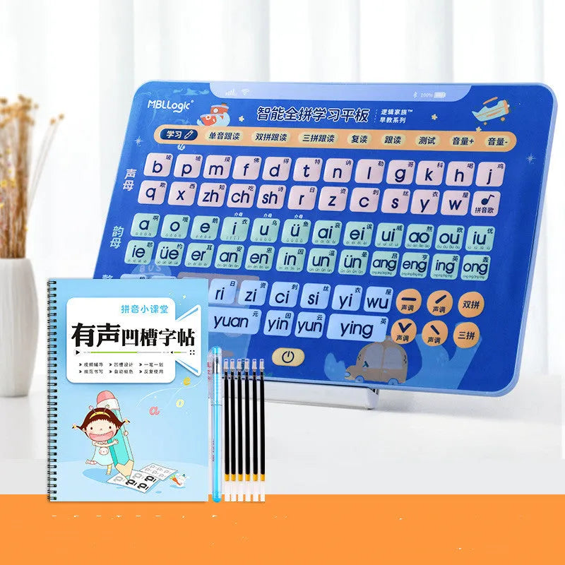 Chinese spelling training wall chart educational toy with plastic tablet and pinyin cards for children ages 2-8