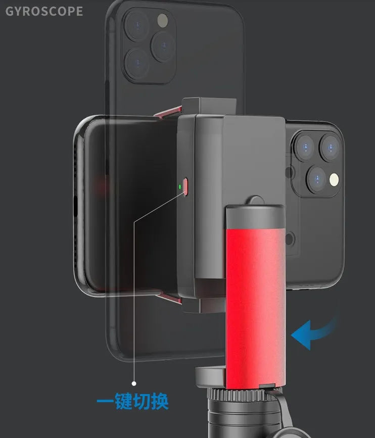 Aluminium smartphone video stabiliser tripod extended to 716mm with adjustable phone clamp