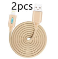 Fabric braided USB charging cable with 1 metre length shown in black colour.