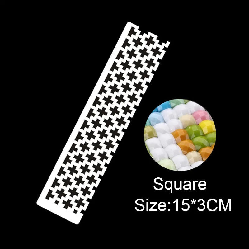Stainless steel diamond painting mesh ruler 15x3cm for drill alignment