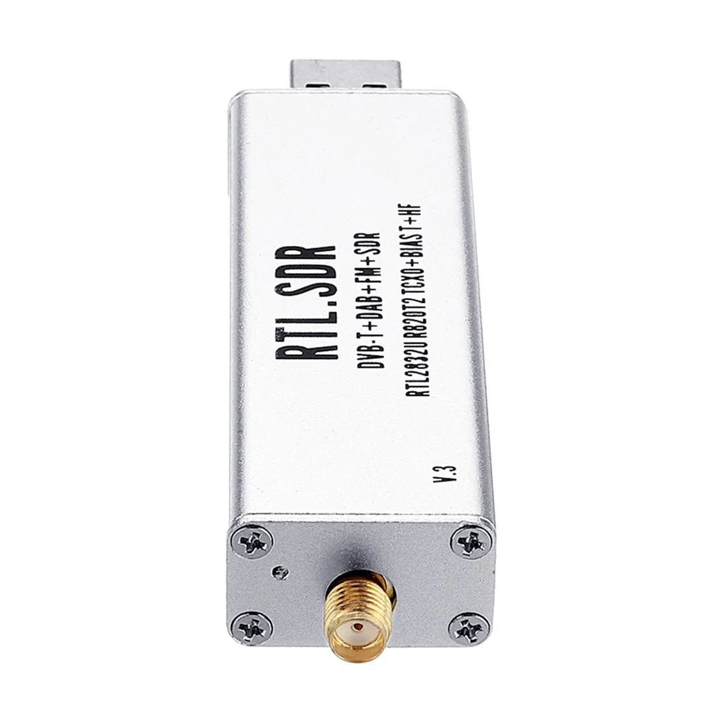 A300U all-band software-defined radio receiver with metal housing and SMA connector for 25MHz to 1700MHz signal reception