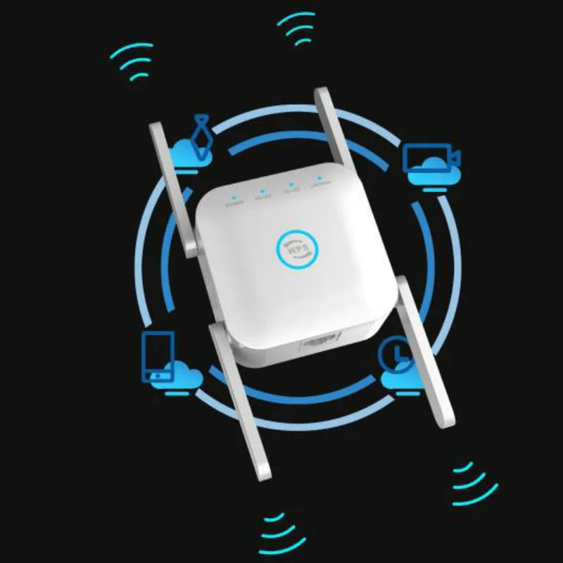 PIXLINK AC24 dual-band wireless router in black or white with UK power adapter