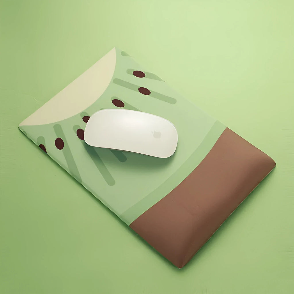 Silicone and cloth keyboard mouse pad with wrist support in thermal transfer design
