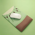 Silicone and cloth keyboard mouse pad with wrist support in thermal transfer design