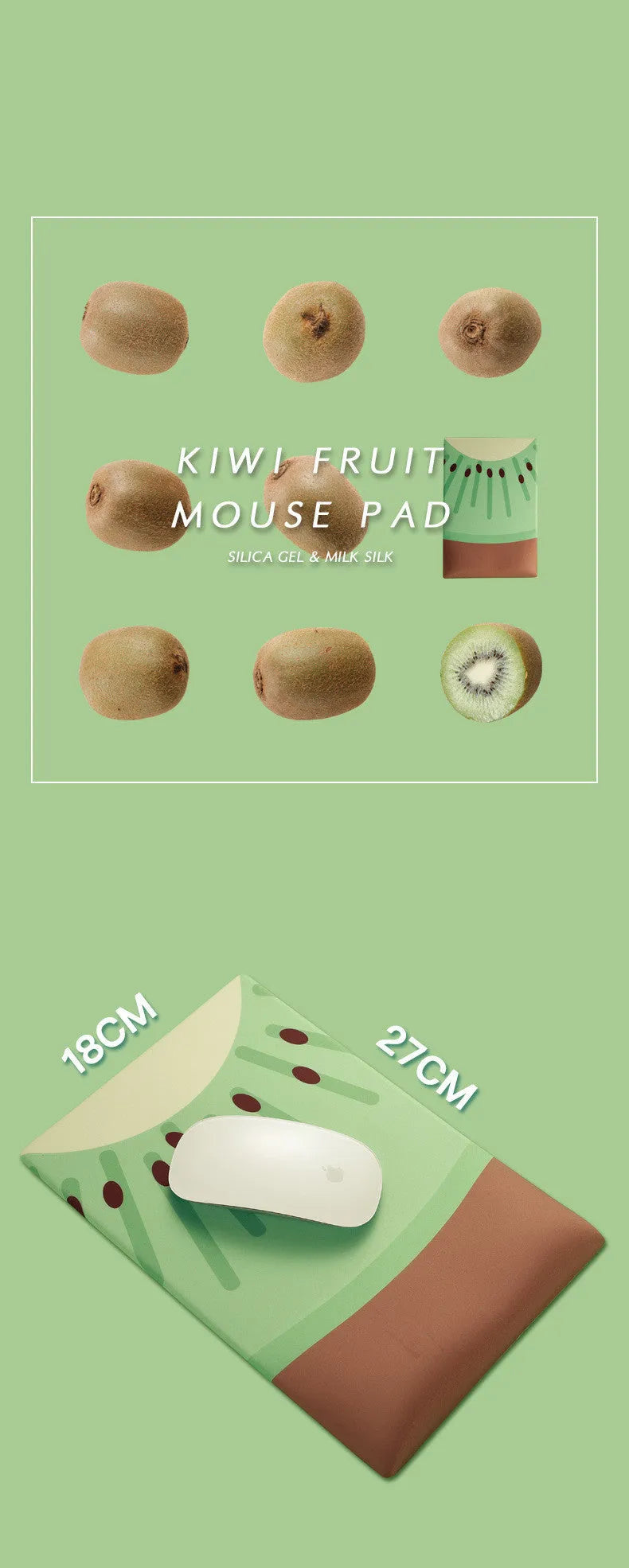 Silicone and cloth keyboard mouse pad with wrist support in thermal transfer design