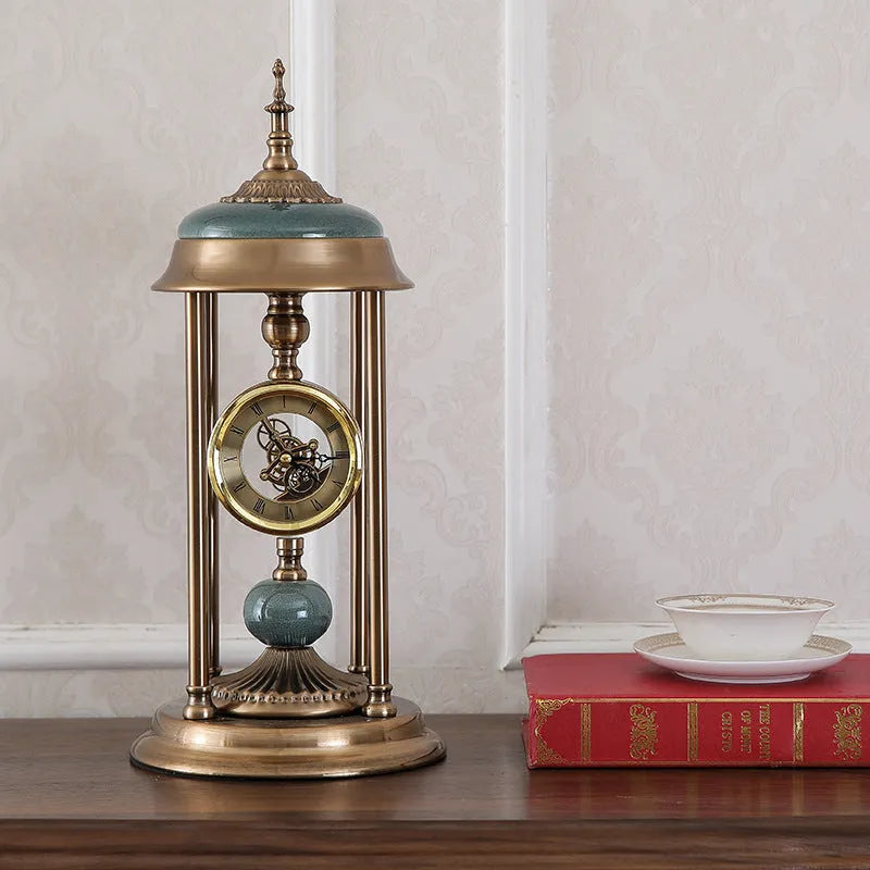 Rectangular Nordic pendulum clock with metal construction measuring 46cm wide with LCD pointer display