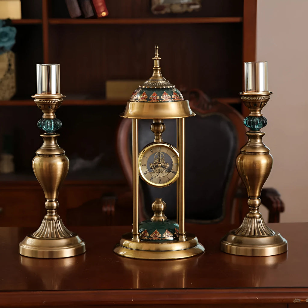 Rectangular Nordic pendulum clock with metal construction measuring 46cm wide with LCD pointer display