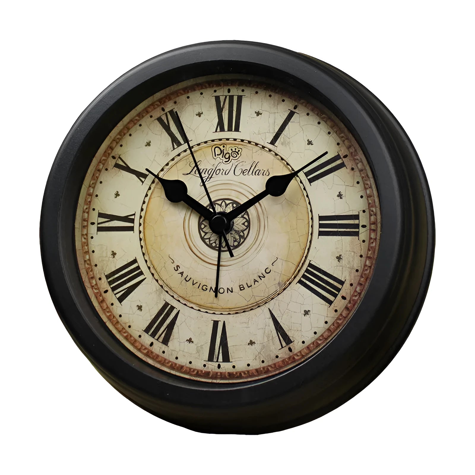 European retro style round desk clock with silent sweep movement and alarm function