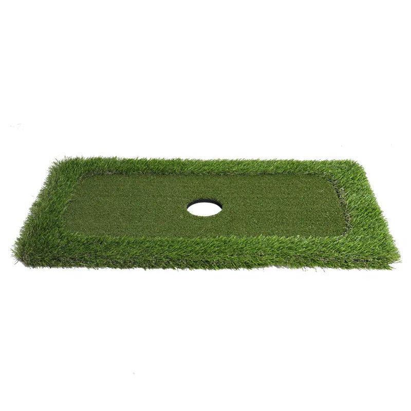 Green golf training mat with PP grass surface and high elastic EVA base available in custom sizes
