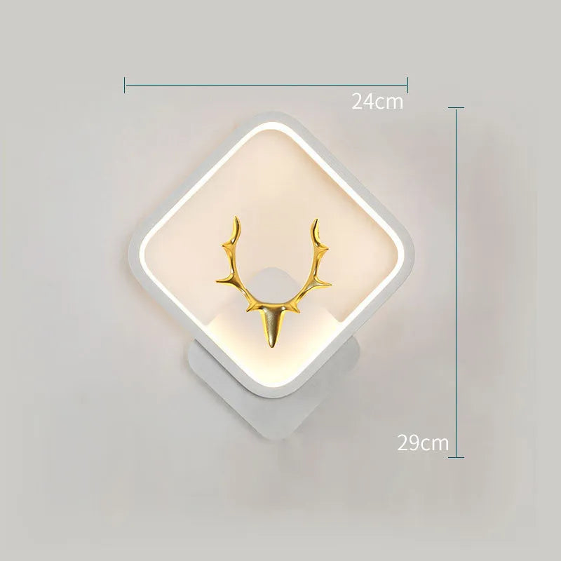 Art Deer Antler Wall Lamp with remote control and Nordic deer head design
