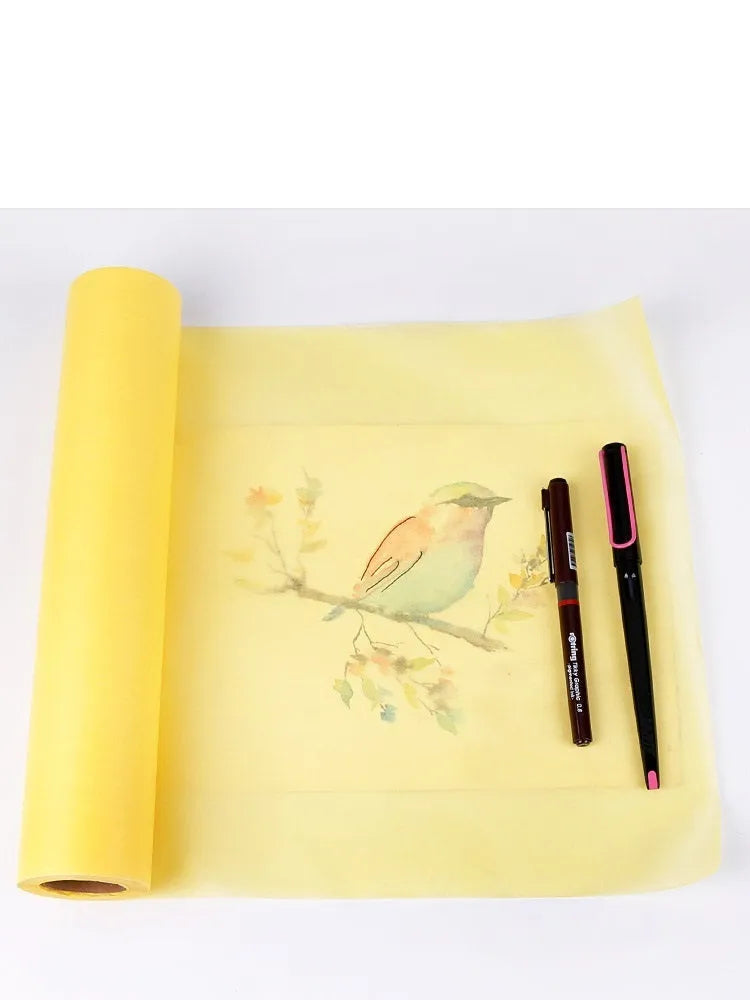 Aikale white and yellow sketch scroll paper roll for drawing, showing 12-inch and 18-inch width options.