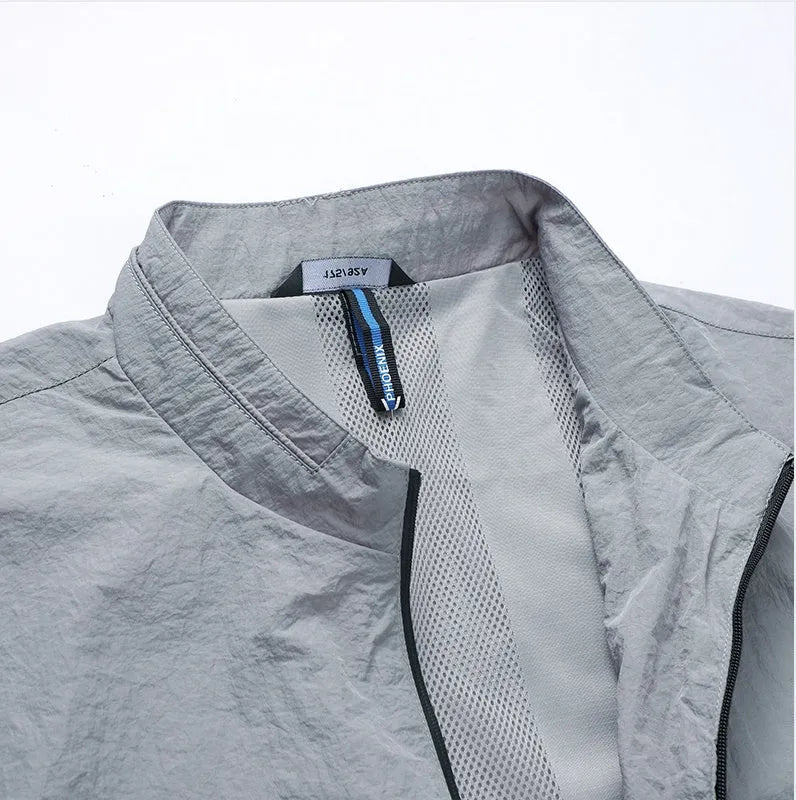 Kentino men's thin polyester summer shirt in blue grey or navy colour options