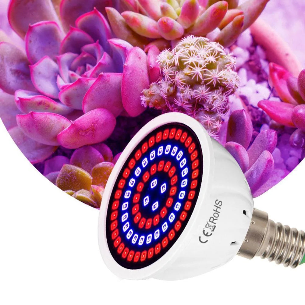 White LED plant growth lamp with 80 beads for indoor plants covering 30-80 cm² area