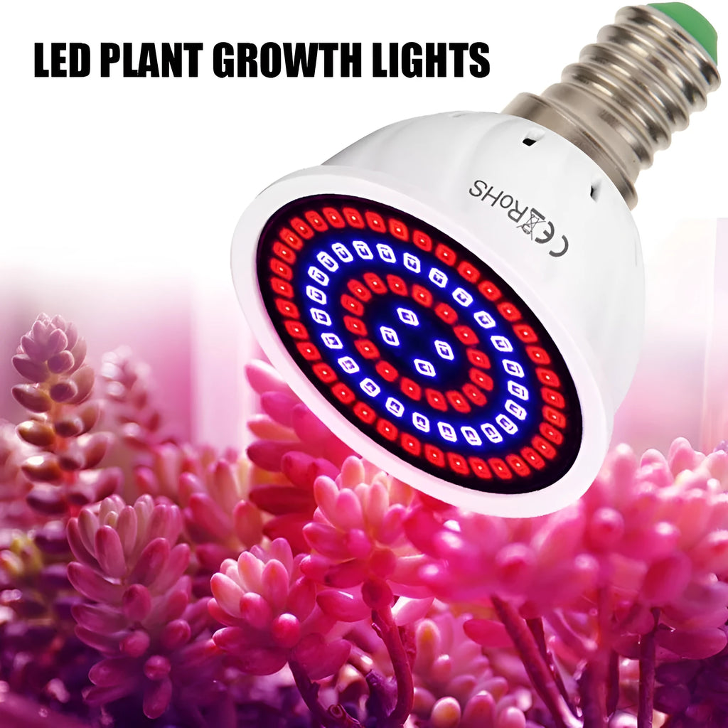White LED plant growth lamp with 80 beads for indoor plants covering 30-80 cm² area