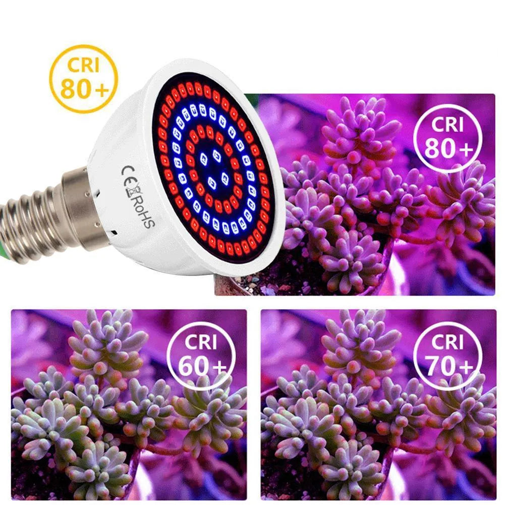 White LED plant growth lamp with 80 beads for indoor plants covering 30-80 cm² area