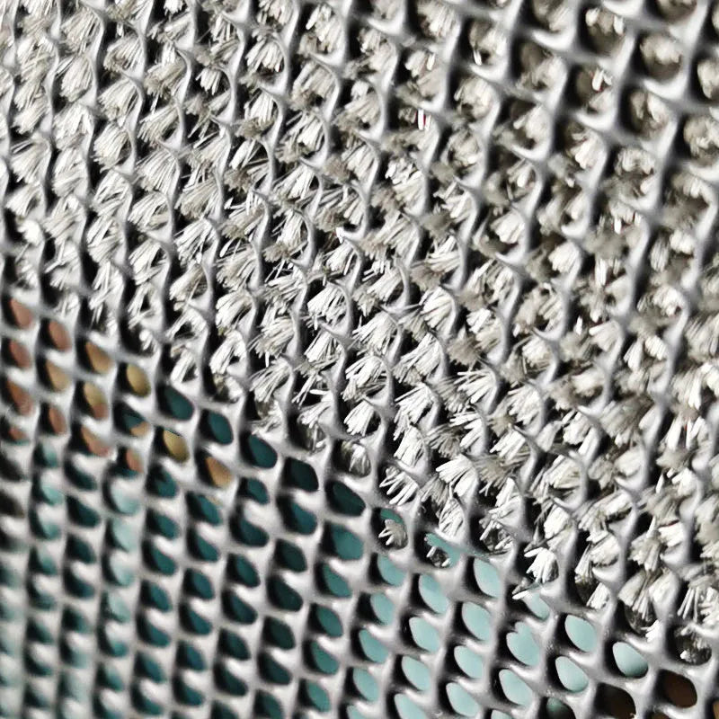 Blue and pink window screen cleaning brushes with removable heads and gap brush accessory
