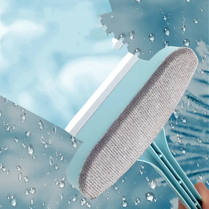 Blue and pink window screen cleaning brushes with removable heads and gap brush accessory