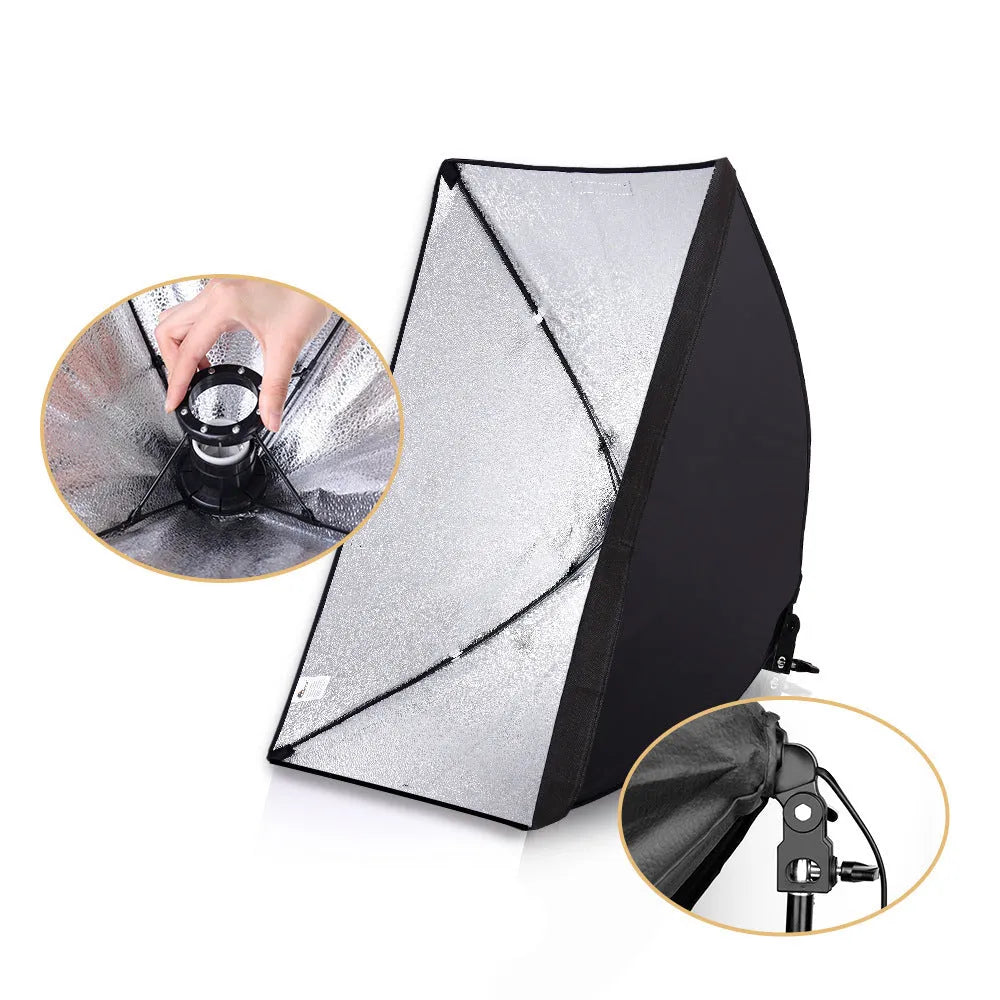 LIBEN 50x70cm photography softbox kit with 2 metre light stand and soft light cloth