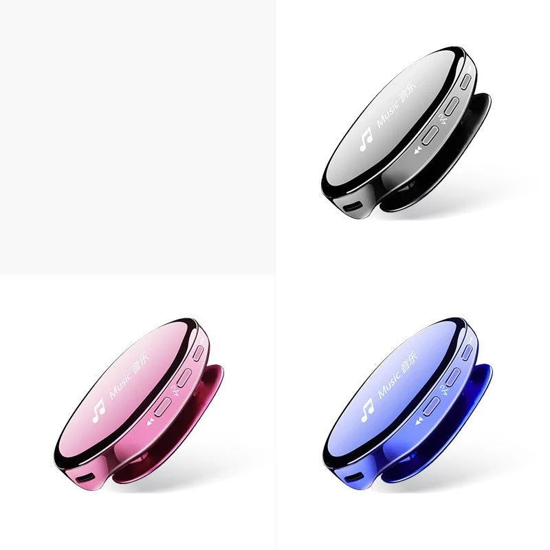 Bluetooth MP4 music player in black, blue, or rose gold with OLED screen and push-button controls