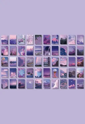 Japanese paper stickers for hand account collage with 50 different 4x6cm pattern designs