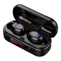Wireless Bluetooth TWS headset with charging case and multiple ear cap sizes