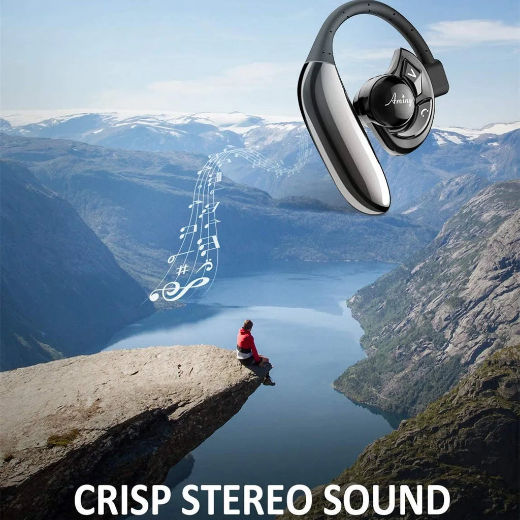 Emini UFO painless Bluetooth headset hanging ear single ear wireless gun black for driving sports