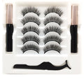 Magnetic false eyelashes and eyeliner set in colour 003 on a black background.