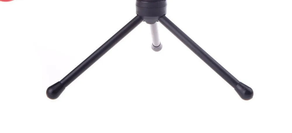 Black wired microphone with clip holder for PC chatting and karaoke use