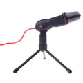 Black wired microphone with clip holder for PC chatting and karaoke use