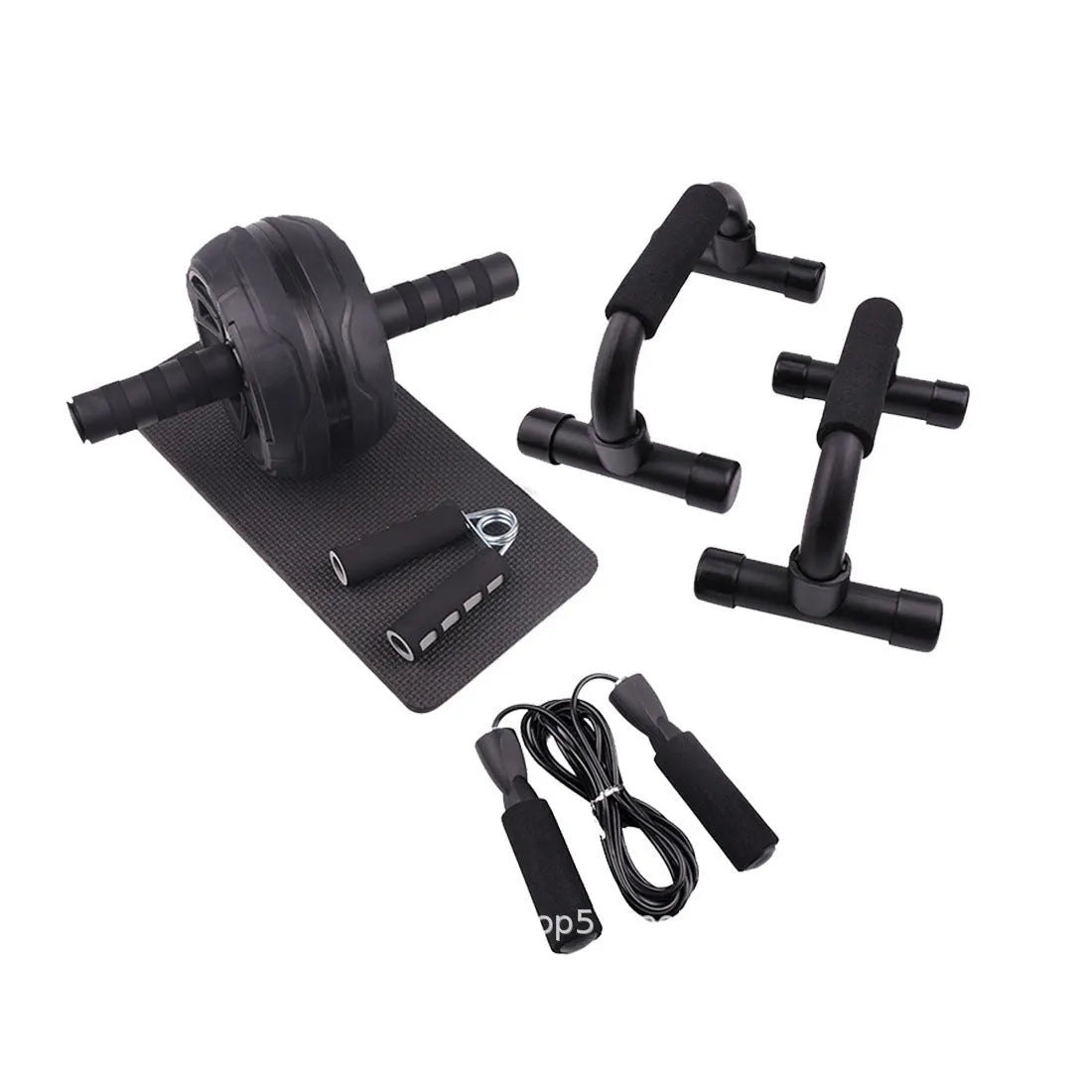Resistance bands push-up bar abdominal exerciser set in green, red, or black colour options