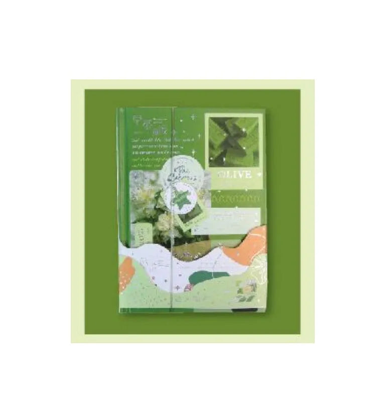 Hardcover notebook with a PVC cover showing one of four available design styles.