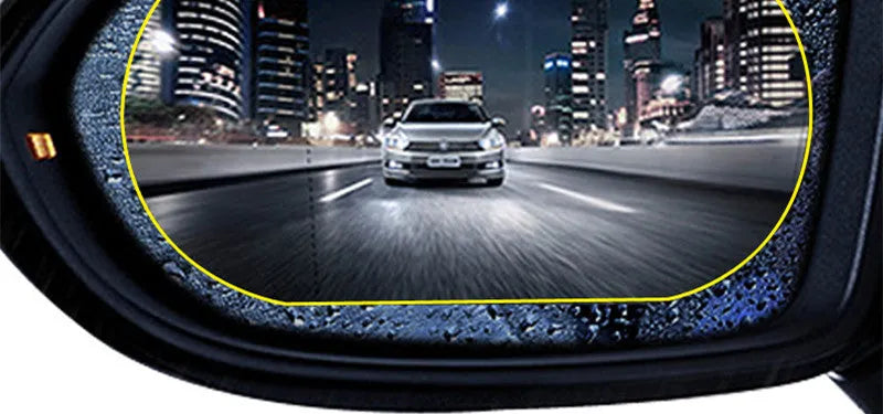 Two pieces of Che Youmeng 100mm x 145mm rainproof film for car rearview mirrors