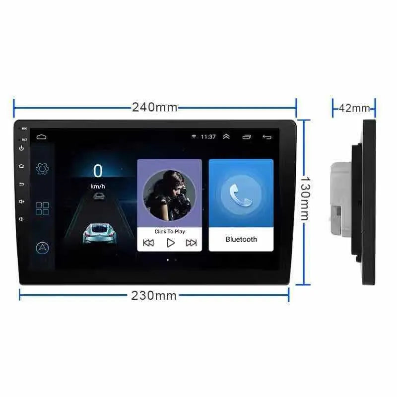 Black Android car navigator with large rotating LCD screen for GM vehicles