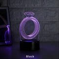 3D LED night light projecting illuminated diamond ring image with colour changing effects