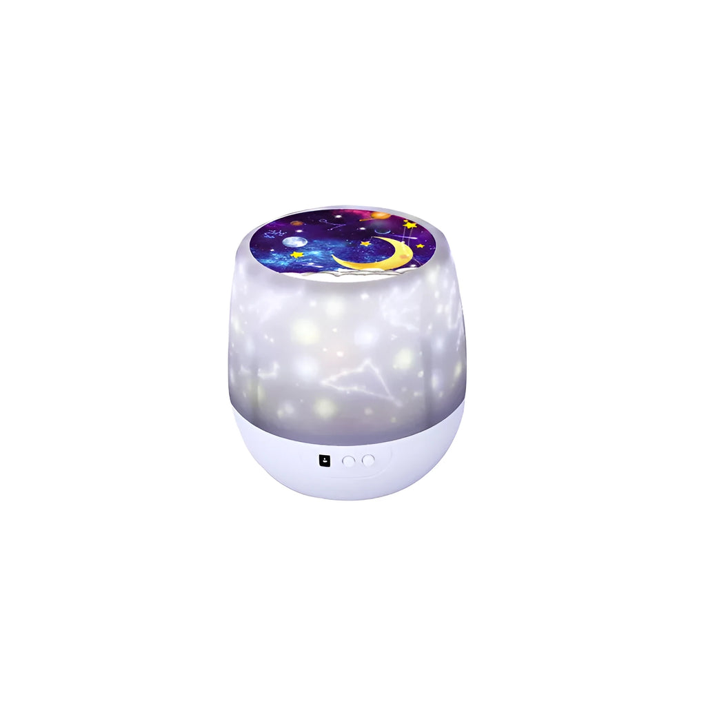 Pruixin rotating projector night light displaying star moon patterns on a wall