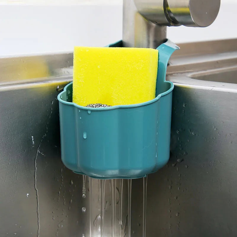 Nordic style plastic drain basket for kitchen sink in dark blue colour