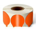 Roll of 500 round paper stickers in one of nine colours: black, blue, red, yellow, white, purple, pink, kraft, or orange.