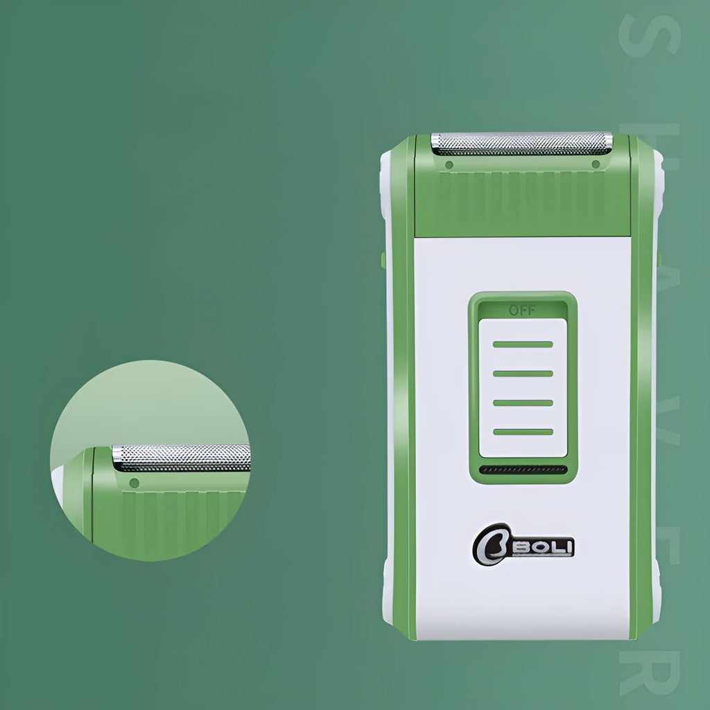 L2 model reciprocating double-layer net electric shaver in photo colour with ABS plastic shell.
