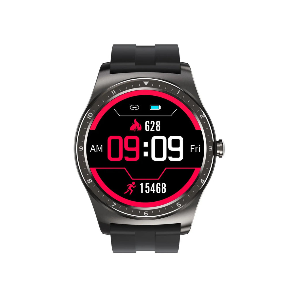 Full touch smart watch with zinc alloy case showing heart rate, blood pressure and sleep monitoring display