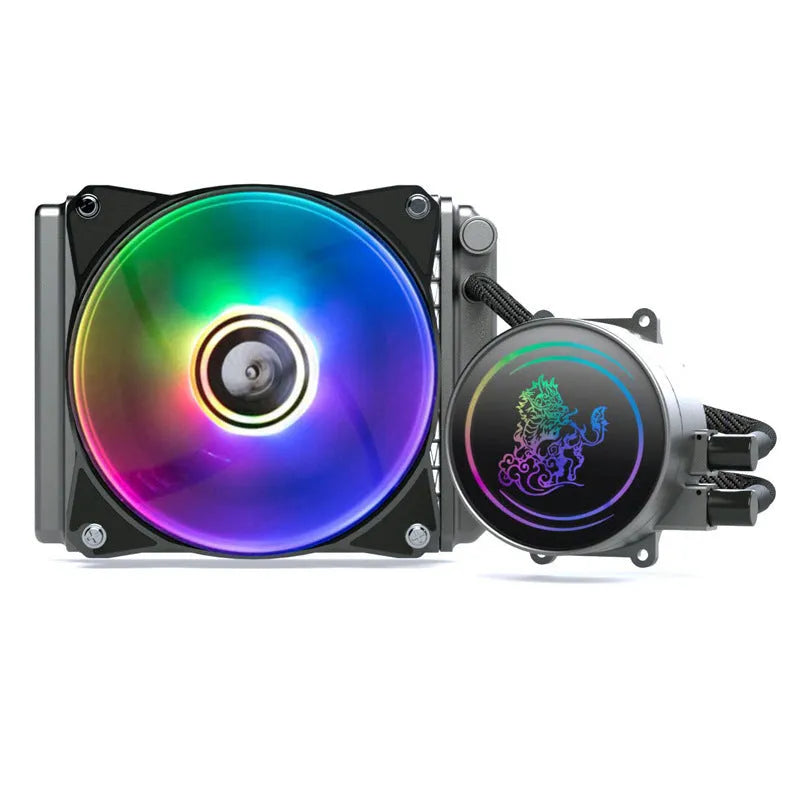 Kirin 240 ARGB CPU water cooling radiator with colourful lighting and 24 cm copper-aluminium construction