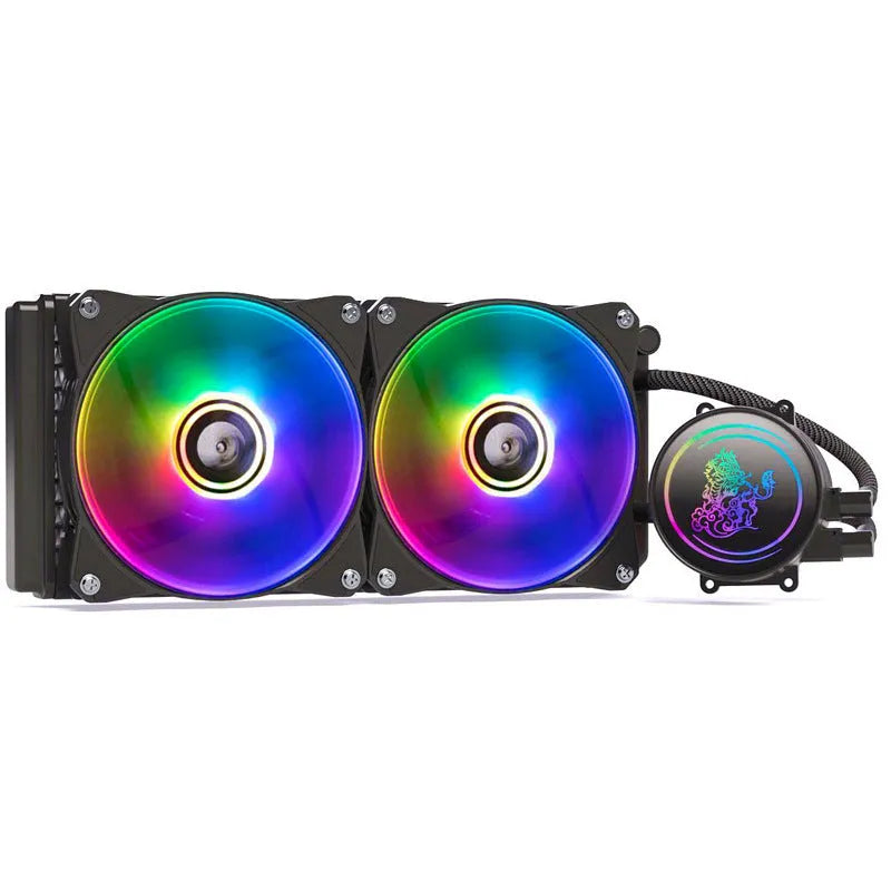 Kirin 240 ARGB CPU water cooling radiator with colourful lighting and 24 cm copper-aluminium construction