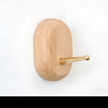 Beech wood and brass adhesive hook with modern simple styling and 10kg load capacity