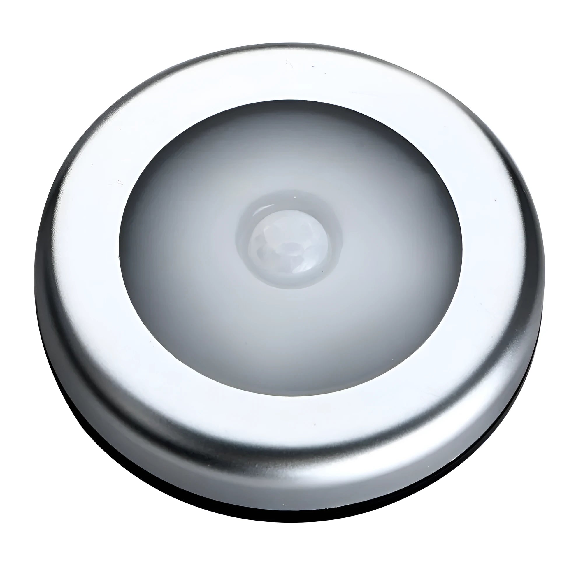 Silver wireless motion sensor night light with 80x80mm PC plastic housing