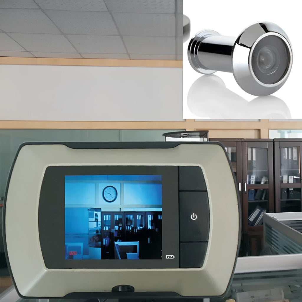 Digital door peephole monitor with LCD screen and wireless camera for home security