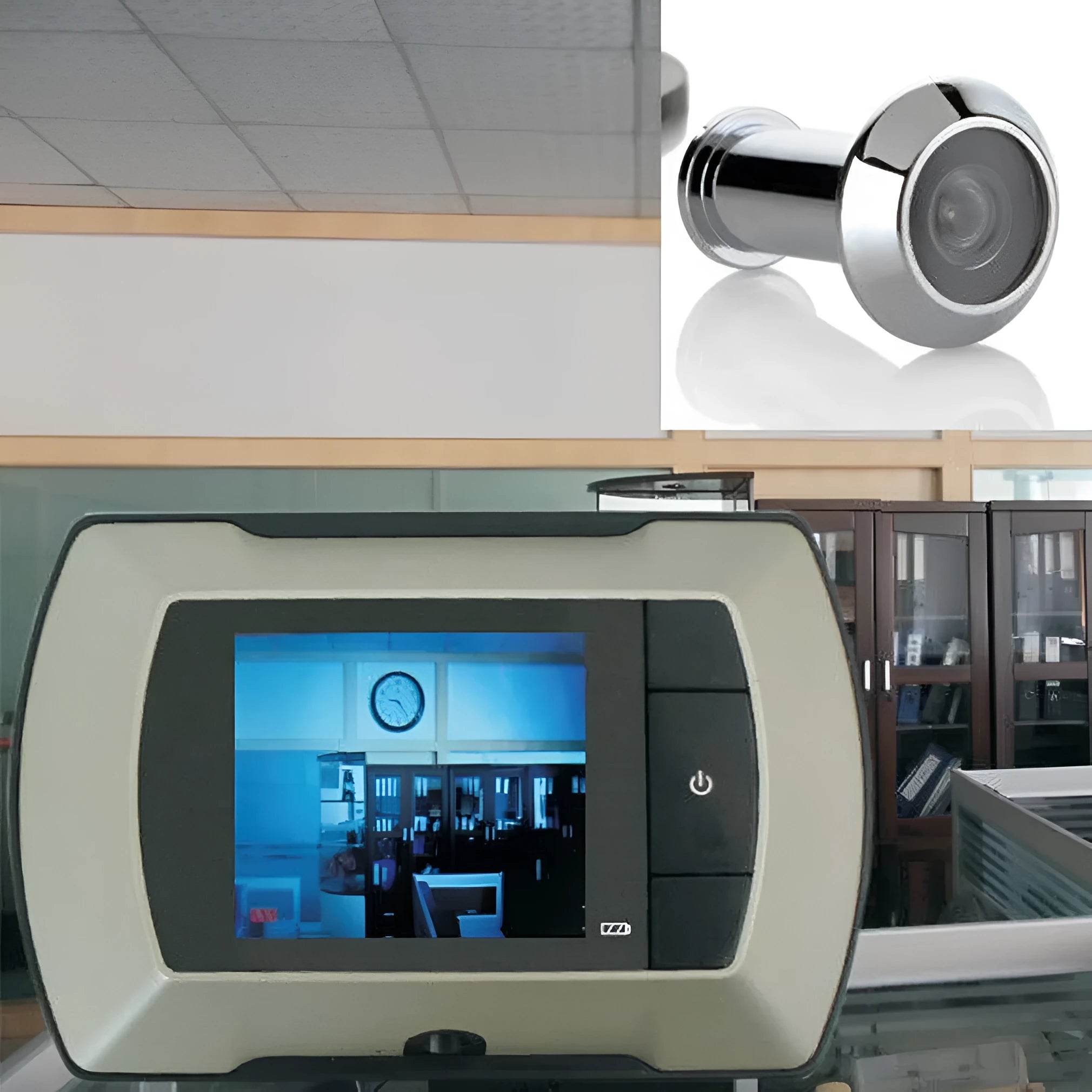 Digital door peephole monitor with LCD screen and wireless camera for home security