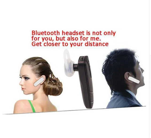Black and white wireless Bluetooth earphones showing earbud design with 10-metre range and voice control features