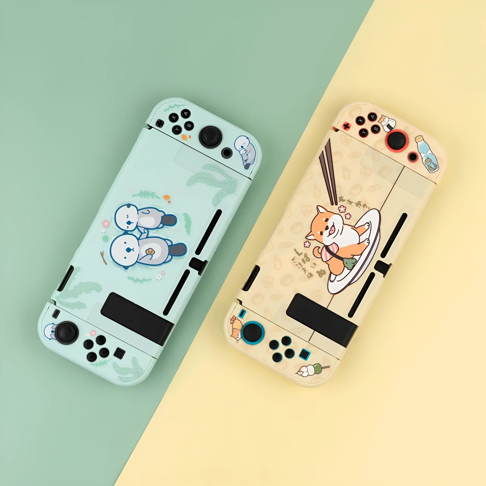 Sea Otter grey silicone protective case for Nintendo Switch Lite console and Joy-Con controllers.